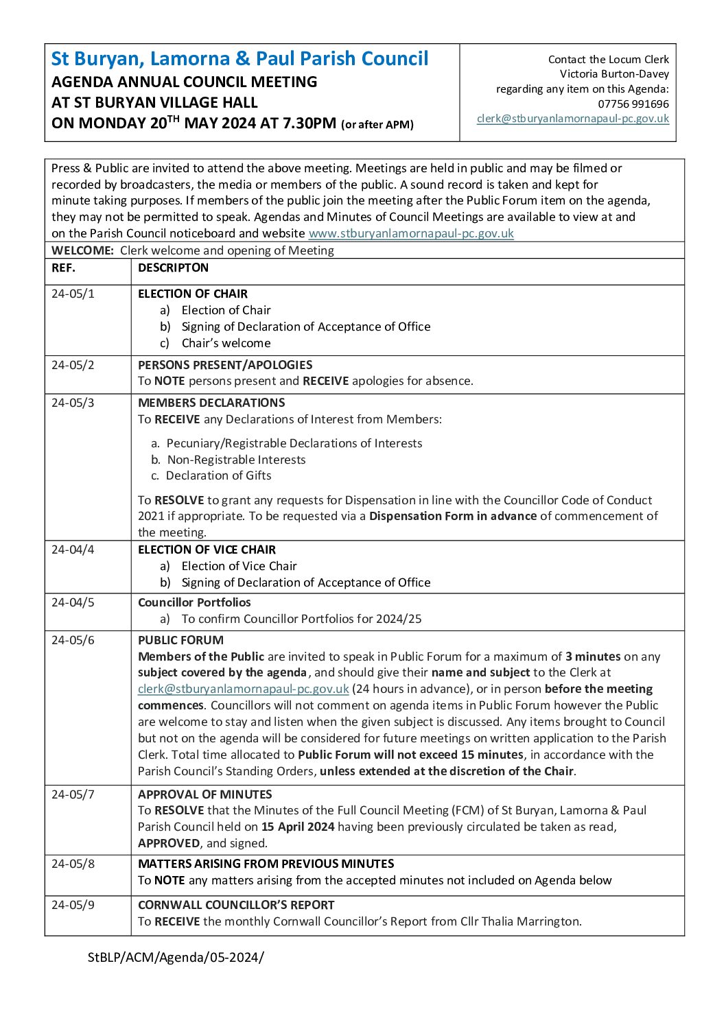 StBLP ACM Agenda 05-2024