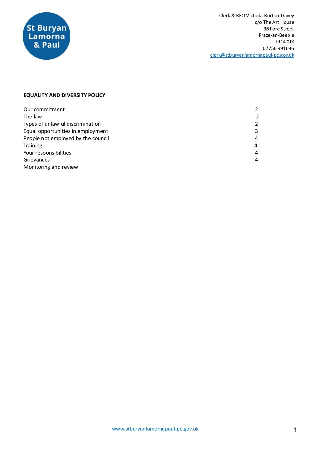 StBLP Equality & Diversity Policy 2024