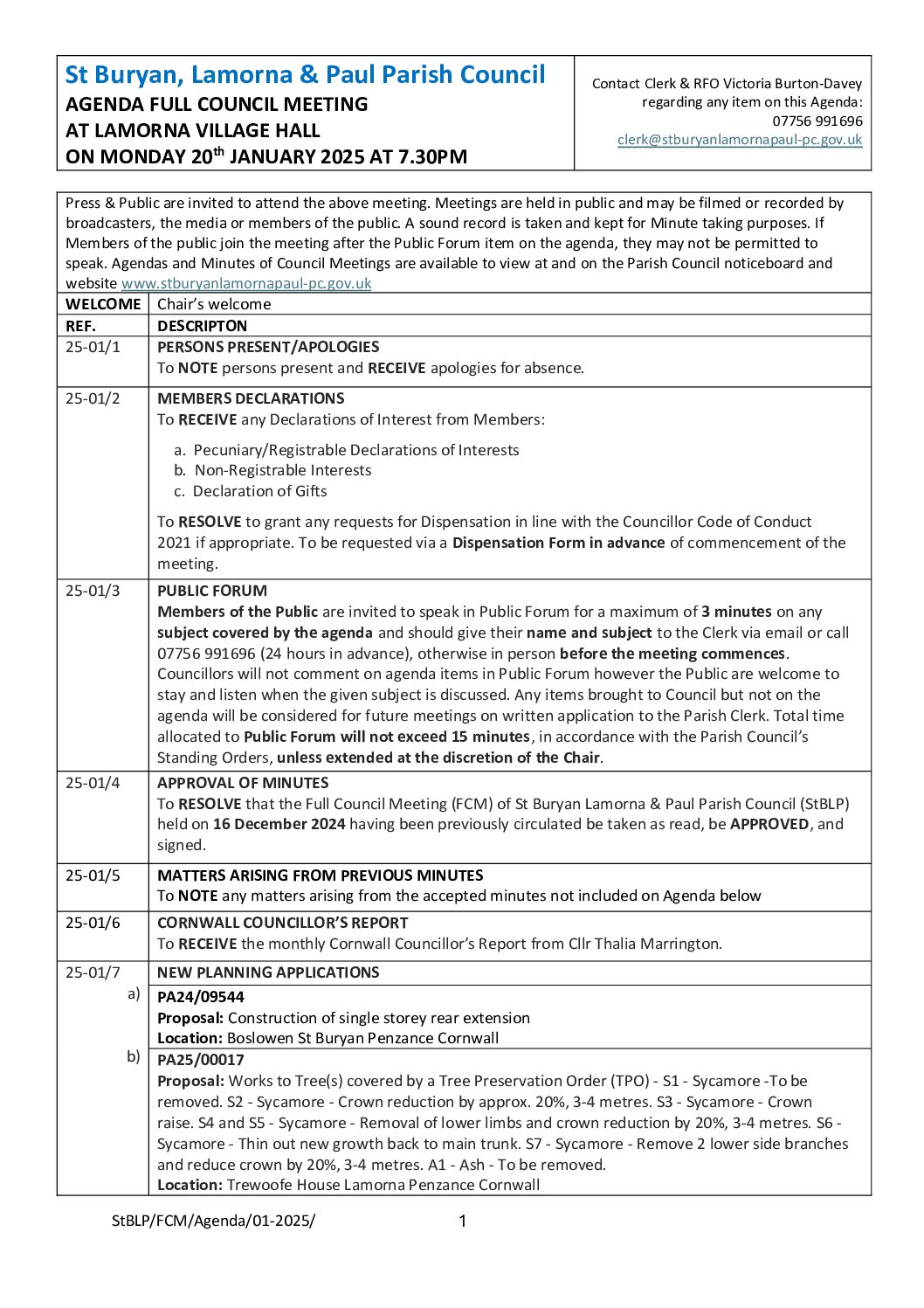 StBLP FCM Agenda 01-2025