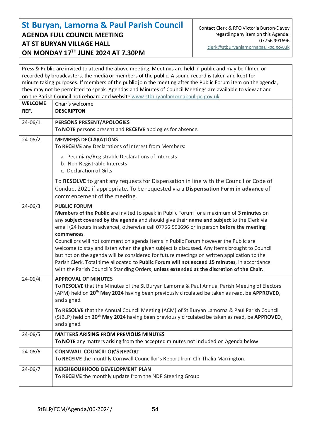 StBLP FCM Agenda 06-2024