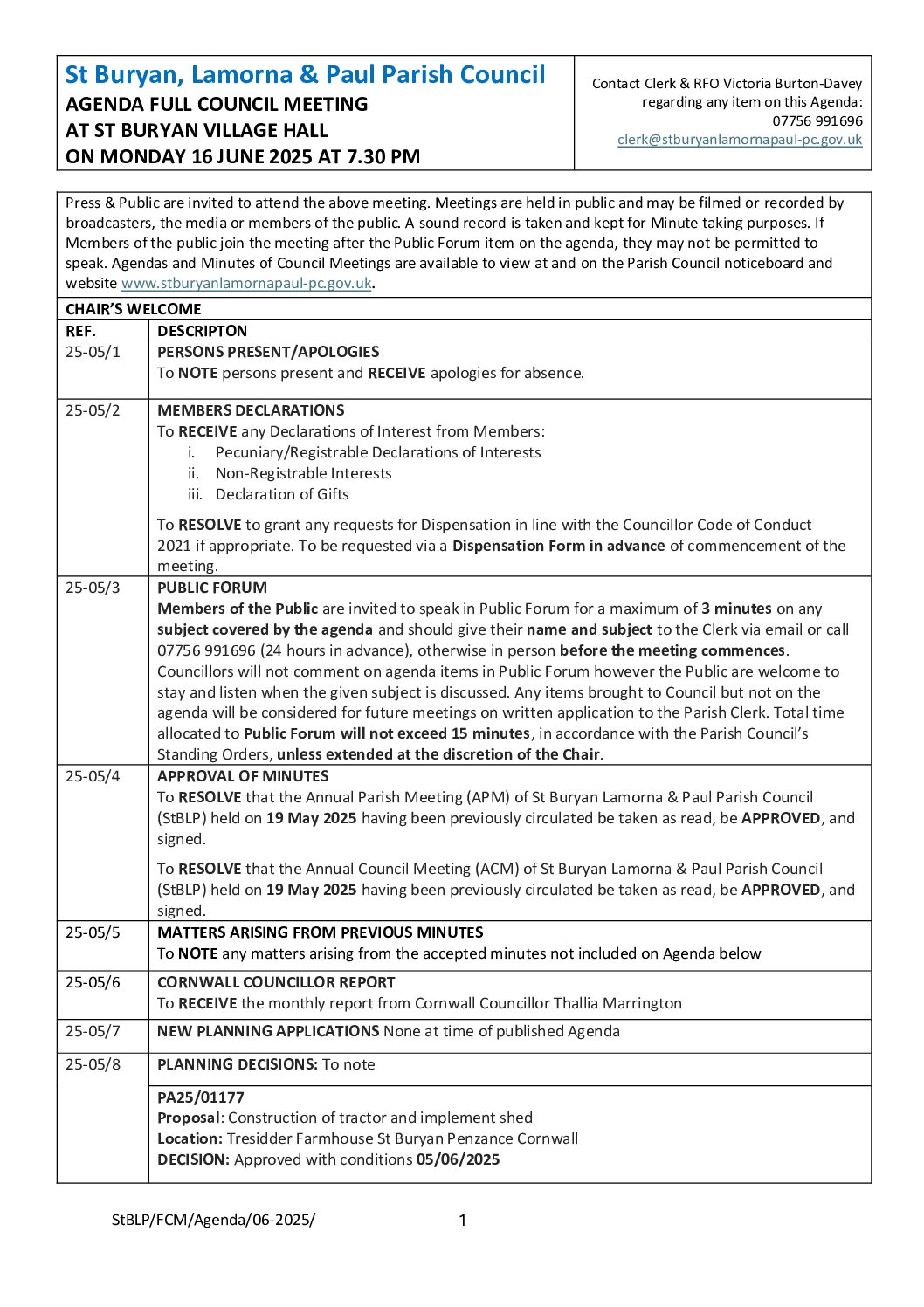 StBLP FCM Agenda 06-2025