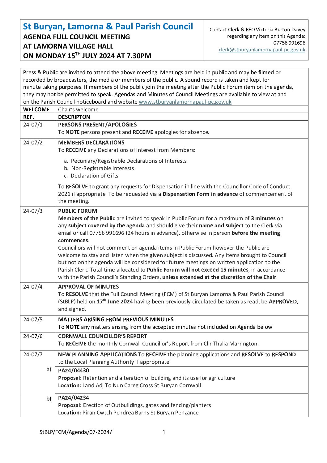 StBLP FCM Agenda 07-2024