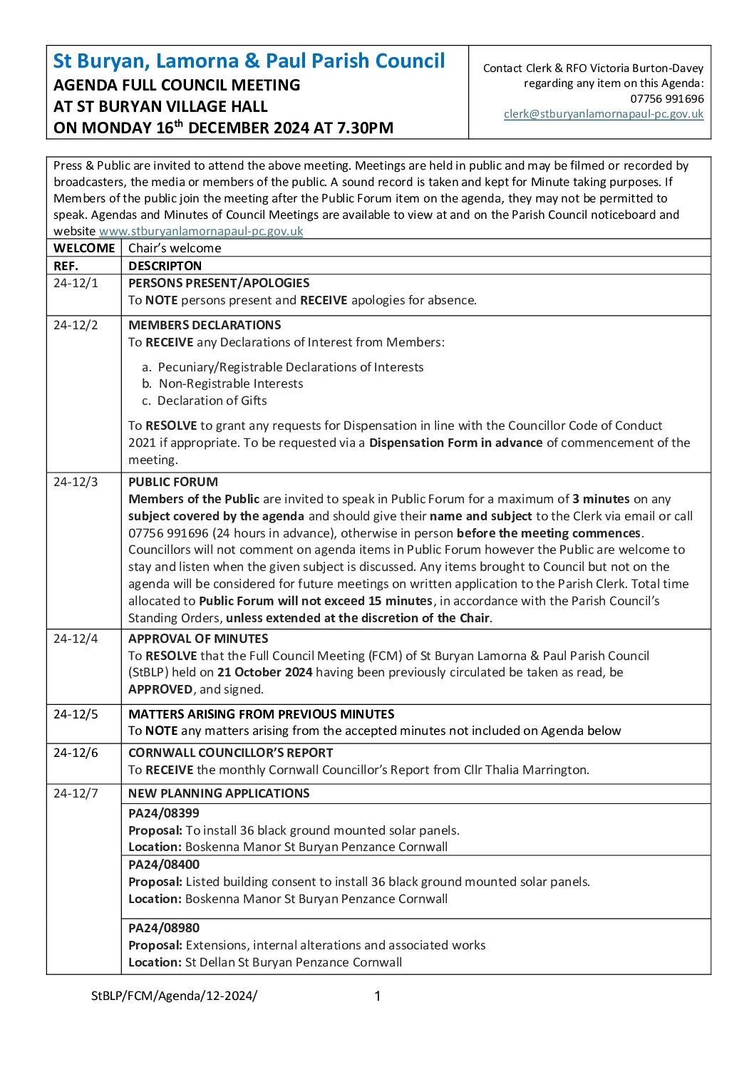 StBLP FCM Agenda 12-2024
