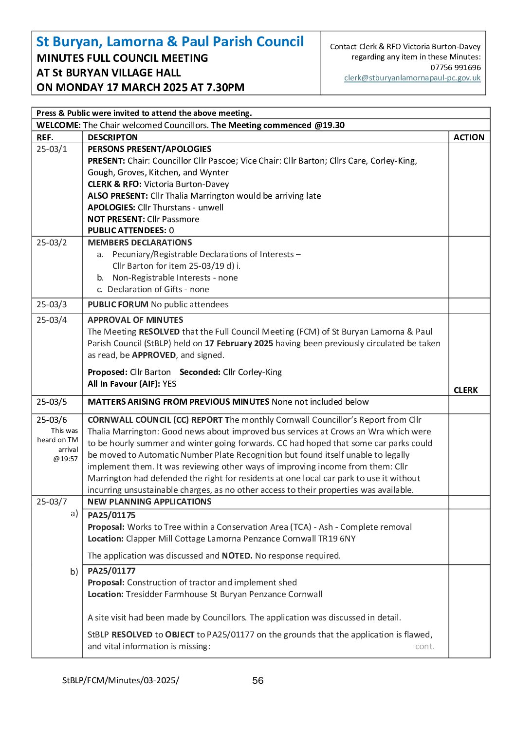 StBLP FCM Minutes 03-2025