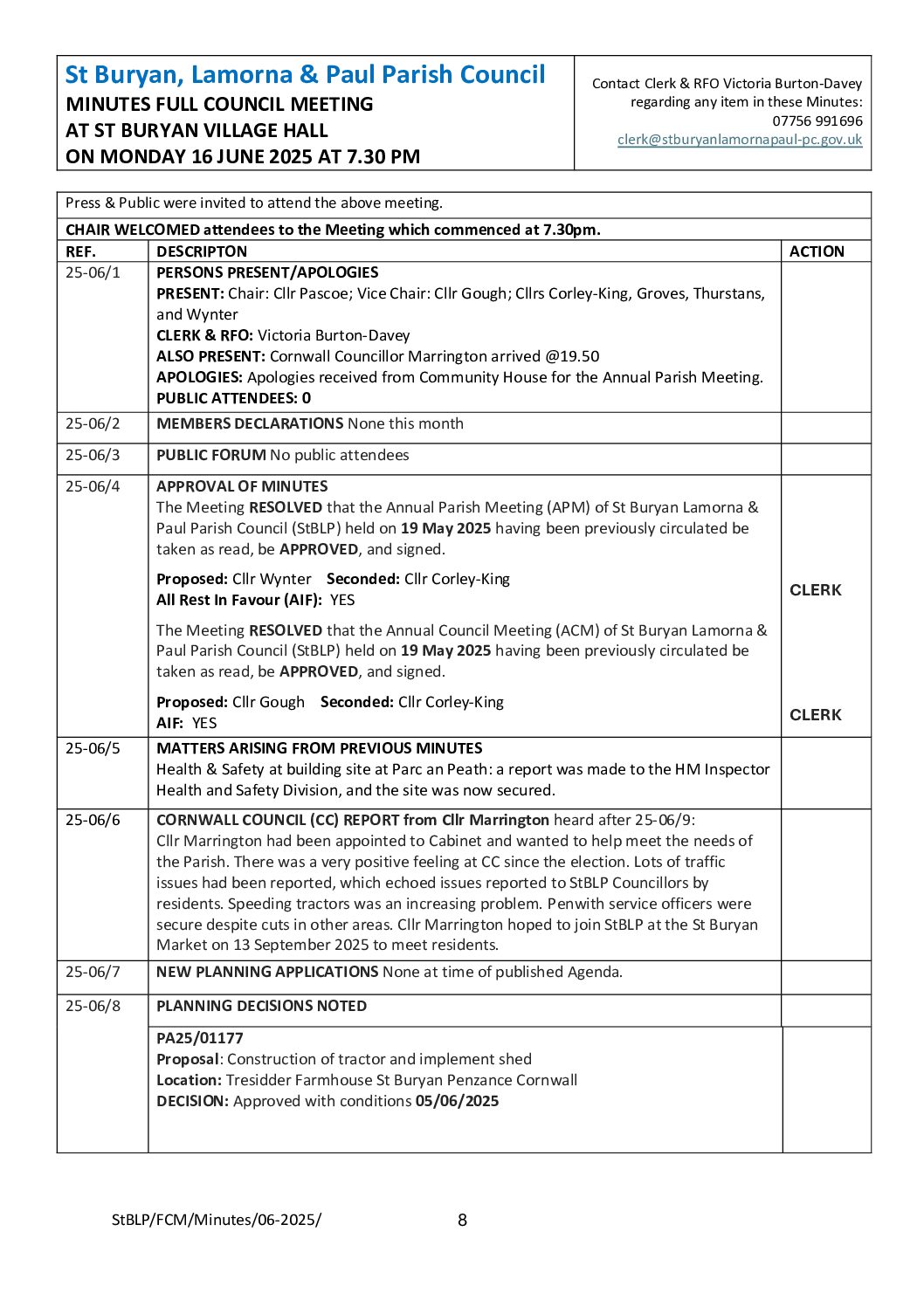 StBLP FCM Minutes 06-2025