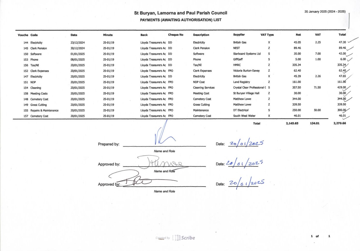 StBLP Payemnt Schedule 01-2025