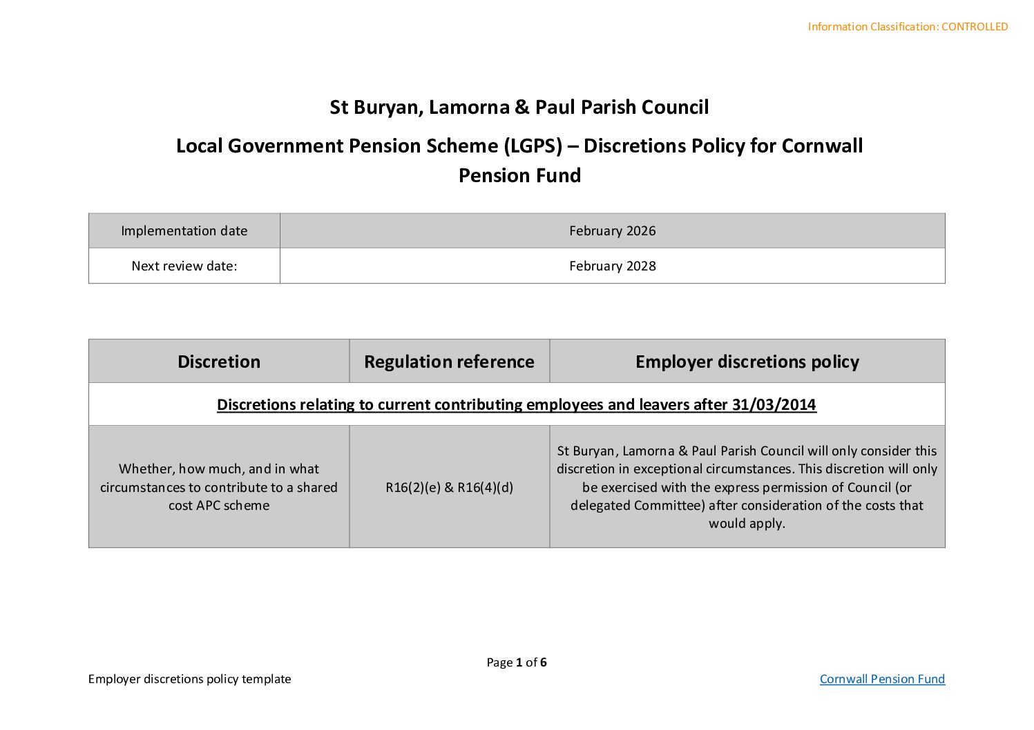 Employer Discretions Policy updated Feb 26