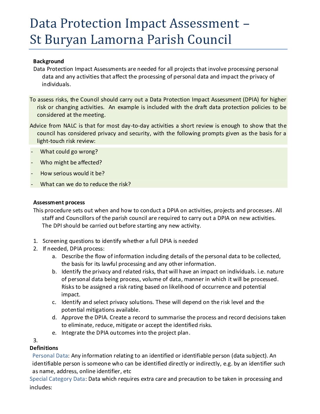 Data Protection Impact Assessment Process March 2026